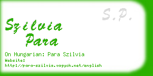 szilvia para business card